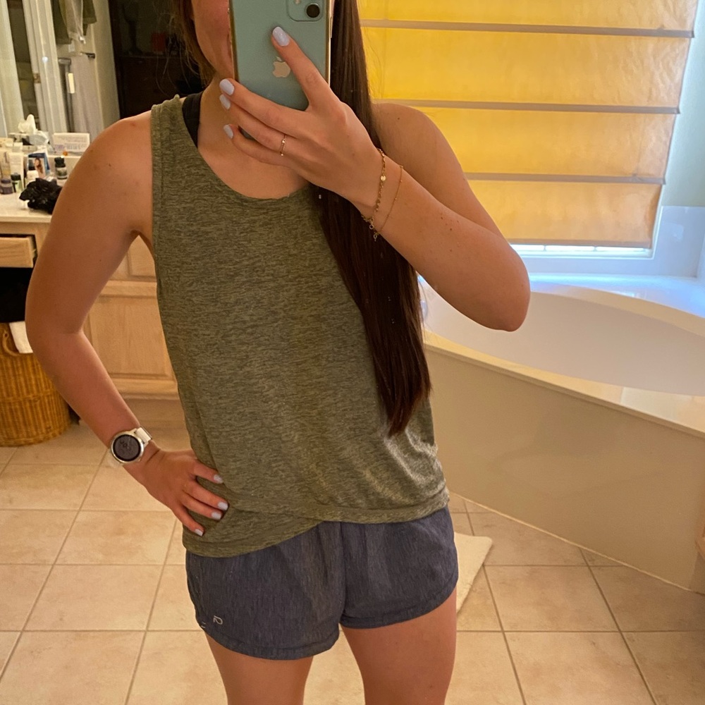 Senita Athletics Sage Green Open Back Tank